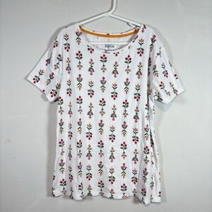 Croft & Barrow Size PXS The Classic Tee Floral Cottage Granola Boho Hippie Women